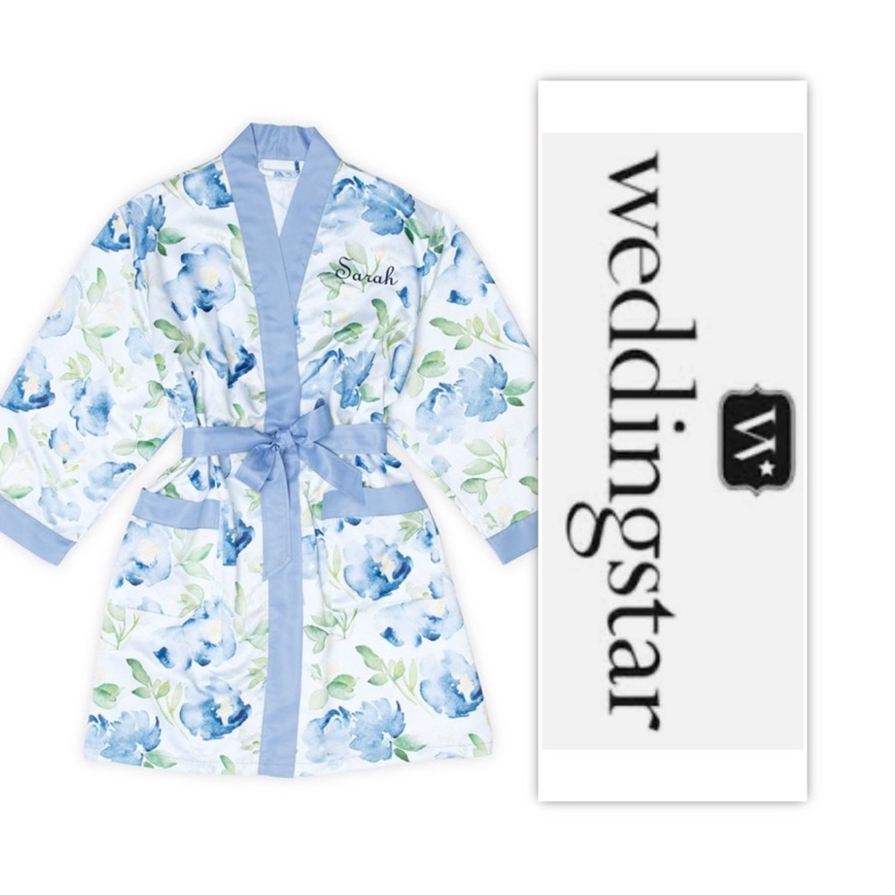 Weddingstar Floral Flower Girl Silky Kimono Robe